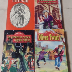 LOT 4 CARTI PT.COPII~ROBINSON CRUSOE+COCOSATUL DE LA NOTRE-DAME+OLIVER TWIST...