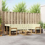 vidaXL Set Canapele Exterior Alb Crem 8 Piese Lemn Acacia Textilene Confort Mobilier Gradina