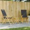 vidaXL Set de bistro pliabil, 3 piese, cu perne gri &icirc;nchis, bambus 3208938