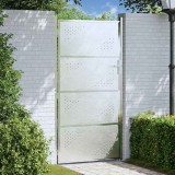 Cumpara ieftin Poarta de gradina 85 x 174 cm Otel inoxidabil Argintiu Blocat