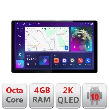 Navigatie Fiat Ducato 2021- Qled 2K Octa Core 4+64 LTE 4G DSP Wifi 5Ghz android auto carplay radio gps internet KIT-ducato2024+EDT-E413-2K CarStore Te