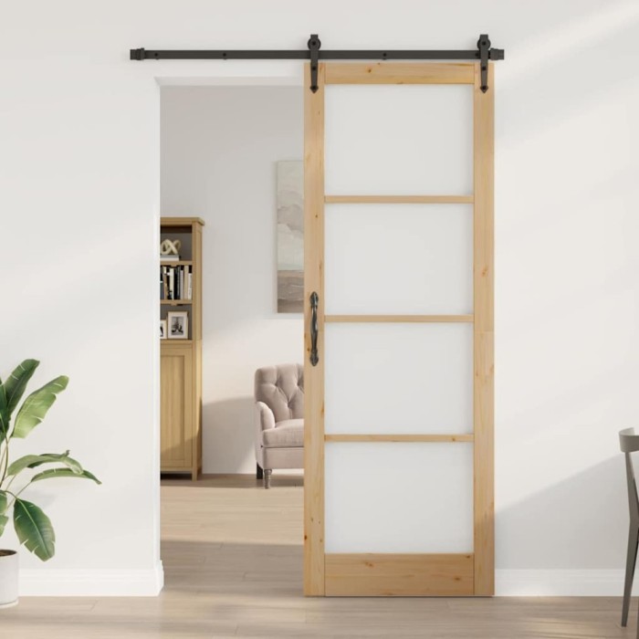 ușa interioară cu sticlă &quot;ORKDAL&quot; 83x232x4 cm din lemn masiv de pin