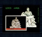 Ajman 1972 - Michelangelo, Pieta, colita neuzata