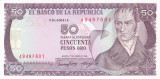 Bancnota Columbia 50 Pesos Oro 1986 - P425b UNC