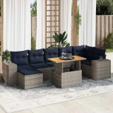 Gossi set canapele de gradina cu perne, 8 piese, gri, poliratan