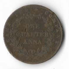 Moneda one quarter anna 1858, cu eroare pe cifra "5" - East India Company