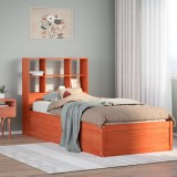 VidaXL Cadru pat fără saltea, maro ceruit, 75x190 cm, lemn masiv pin