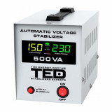 Stabilizator retea maxim 500VA-AVR LCD 2 iesiri schuko TED000194 (1/8) SafetyGuard Surveillance, Oem