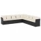 Set mobilier de gradina cu perne, 9 piese, negru, poliratan