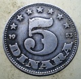 1.644 YUGOSLAVIA JUGOSLAVIA IUGOSLAVIA 5 DINARA DINARI 1953