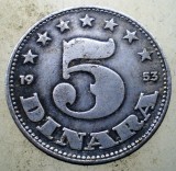 1.644 YUGOSLAVIA JUGOSLAVIA IUGOSLAVIA 5 DINARA DINARI 1953