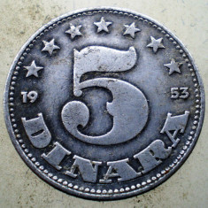 1.644 YUGOSLAVIA JUGOSLAVIA IUGOSLAVIA 5 DINARA DINARI 1953