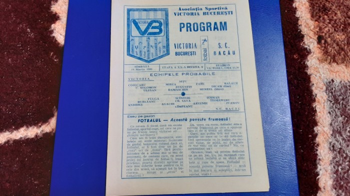 program Victoria Buc. - SC Bacau