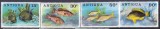 DB1 Antigua 1976 Fauna Marina Pesti 4 v. MNH, Nestampilat