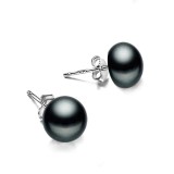 Cumpara ieftin Cercei argint 925, JW1125, model cu perla neagra, placati cu rodiu