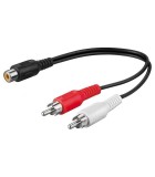 Cablu adaptor audio Y STEREO 2x RCA tata la 1x RCA mama 0.2m 50008