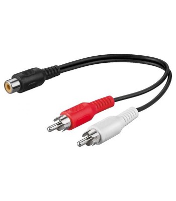 Cablu adaptor audio Y STEREO 2x RCA tata la 1x RCA mama 0.2m 50008 foto