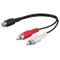 Cablu adaptor audio Y STEREO 2x RCA tata la 1x RCA mama 0.2m 50008 Goobay