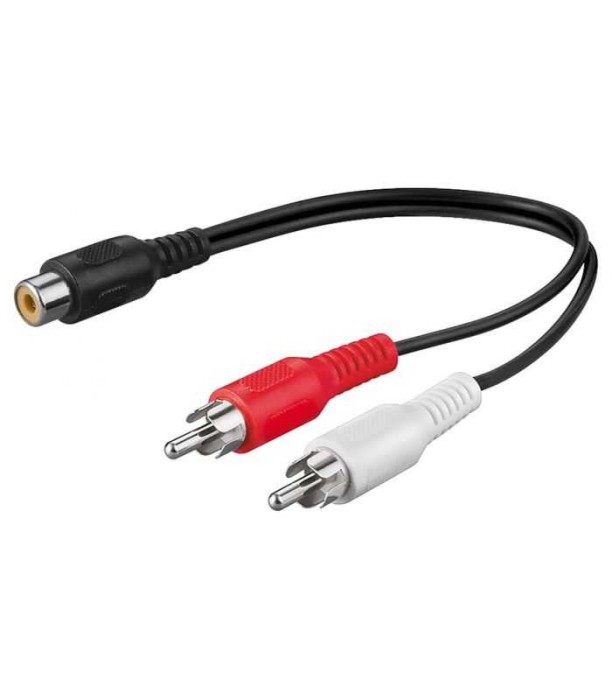 Cablu adaptor audio Y STEREO 2x RCA tata la 1x RCA mama 0.2m 50008