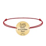 Bratara cu snur pentru profesori educatori - charm personalizat din argint 925 placat cu aur 24K