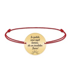 Bratara cu snur pentru profesori educatori - charm personalizat din argint 925 placat cu aur 24K