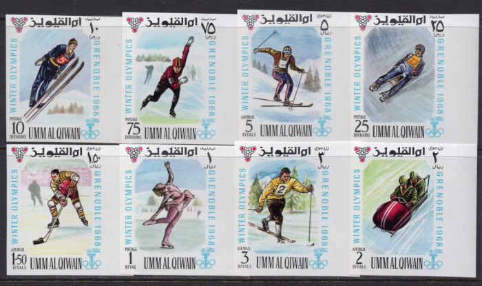 UMM AL QIWAIN, GRENOBLE - SERIE COMPLETĂ MNH IMPERF.