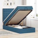 vidaXL Cadru de pat otoman cu saltele Albastru &icirc;nchis 90x200cm catifea
