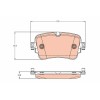 Set placute frana spate TRW, Audi Q7 (4M), 01.2015-, Q8 (4mn), 02.2018-, spate; Pt. numar PR : 1KU; puntea spate