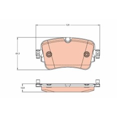 Set placute frana spate TRW, Audi Q7 (4M), 01.2015-, Q8 (4mn), 02.2018-, spate; Pt. numar PR : 1KU; puntea spate