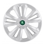 Cumpara ieftin Set 4 capace roti pentru Skoda Nou Verde, model Terra Gray, R16