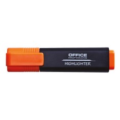 Set 10 Textmarkere OFFICE Products, Varf Tesit si Scriere de 1-5 mm, Culoare Portocaliu Fluorescent, Textmarker Birou, Evidentiator, Instrumente de Sc foto