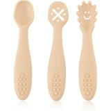 Petite&amp;Mars Take&amp;Match 6m+ linguriță pentru copii Desert Sand 3 buc