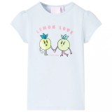 Tricou pentru copii, albastru deschis, 116, vidaXL
