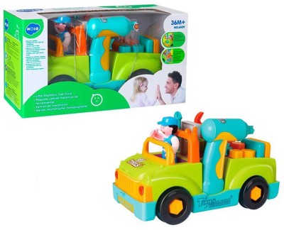 CAMIONUL PLIN CU SCULE AL MICULUI MECANIC CU LUMINI SI SUNETE SuperHeroes ToysZone foto