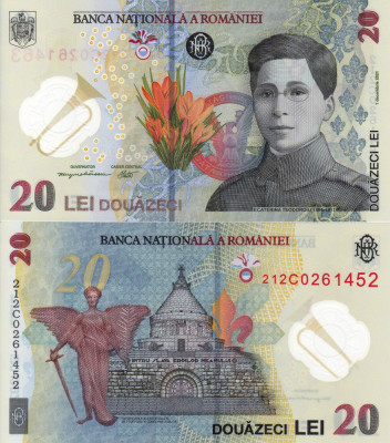 ROMANIA 20 lei 2021 polymer UNC!!! foto