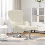 Scaun tip ou vidaXL cu taburet Crem Catifea