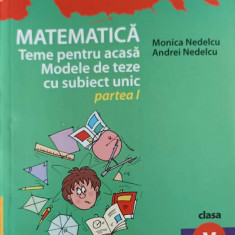 MATEMATICA, TEME PENTRU ACASA, MODELE DE TEZE CU SUBIECT UNICAT PARTEA 1, CLASA A V-A-MONICA NEDELCU, ANDREI NED