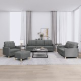vidaXL Set de canapele cu perne, 4 piese, gri &icirc;nchis, textil