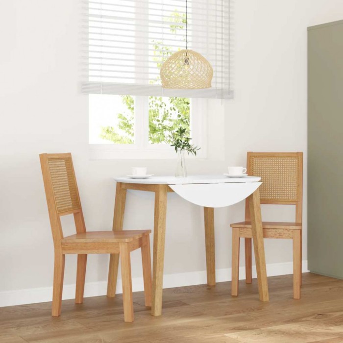 Gossi scaune de sufragerie 2 buc cauciuc din lemn masiv