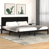 Cumpara ieftin Cadru de pat, negru, 200x200 cm, lemn masiv de pin
