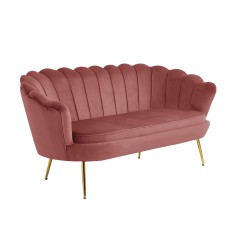 Canapea catifea roz auriu Noblin 160x76x77 cm