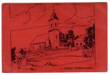 ALUNIS BISERICA REFORMATA MAGYAROKEREKI GRAFICA INSCRIS HUEDIN