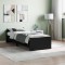 Gossi cadru de pat mic single, negru, 75x190 cm, lemn prelucrat