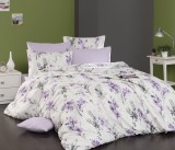 Lenjerie de pat din bumbac 100%, dubla, cu 2 fete de perna, Valentini Bianco model Nesta