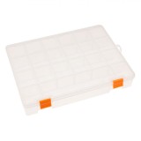 Cutie Organizator Plastic, 21 Compartimente, &Icirc;nchidere Cu Clipsuri, Transparent, 32.5x24.5x5cm