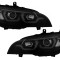 Set faruri Bmw X5, 10.2013, partea Stanga+Dreapta, Tuning, Fata, cu lentile; cu lumina de zi; H1+H7; electric; negru, transparent; cu motor; tuning,