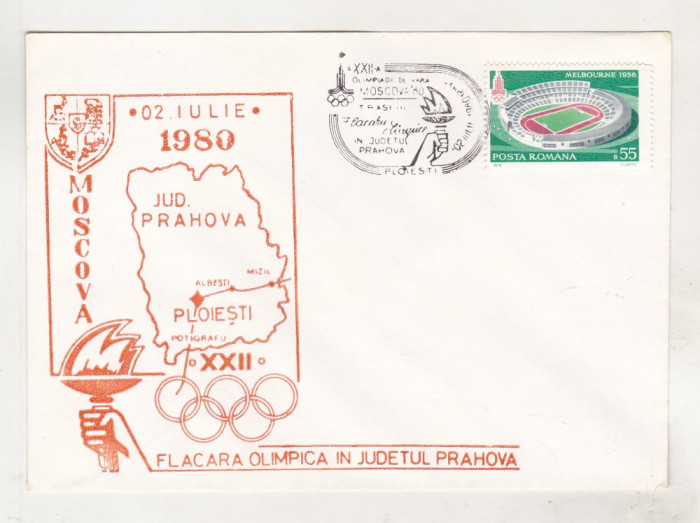 bnk fil Plic ocazional Flacara olimpica in jud Prahova Ploiesti 1980