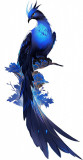 Sticker decorativ, Pasarea Phoenix, Albastru, 90 cm, 1323STK-4