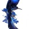 Sticker decorativ, Pasarea Phoenix, Albastru, 90 cm, 1323STK-4