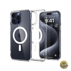 Husa MagSafe pentru Apple iPhone 15 Pro Max Spigen Ultra Hybrid Transparenta